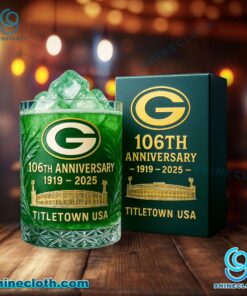Green Bay Packers 106th Anniversary 1919-2025 Titletown Usa Whiskey Glass X62u0tF