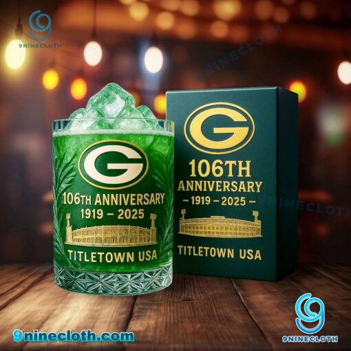 Green Bay Packers 106th Anniversary 1919-2025 Titletown Usa Whiskey Glass X62u0tF