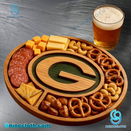Green Bay Packers Wooden Charcuterie Board EtUJGgM