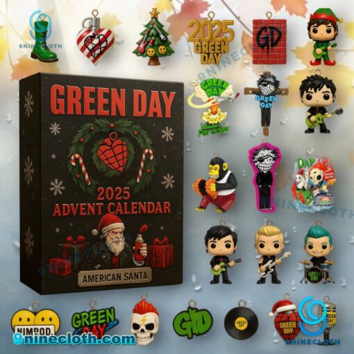 Green Day American Santa Advent Calendar 2025 Wki4r2u