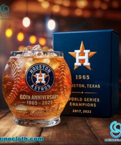 Houston Astros 60th Anniversary 1965-2025 Whiskey Glass Ka4SZAM