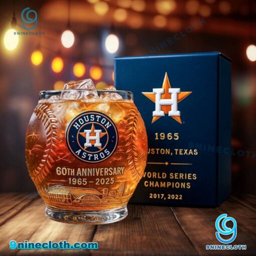 Houston Astros 60th Anniversary 1965-2025 Whiskey Glass Ka4SZAM