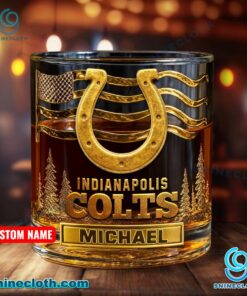 Indianapolis Colts American Flag Personalized Whiskey Glass ELkyTFo