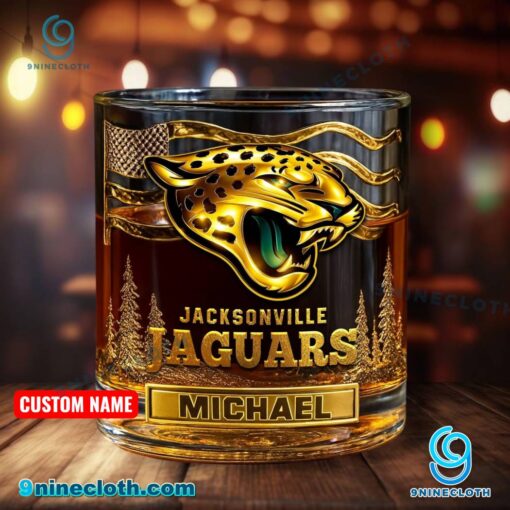 Jacksonville Jaguars American Flag Personalized Whiskey Glass 0vdWQ9g