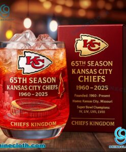 Kansas City Chiefs 65th Season 1960-2025 Whiskey Glass wA2d8mx