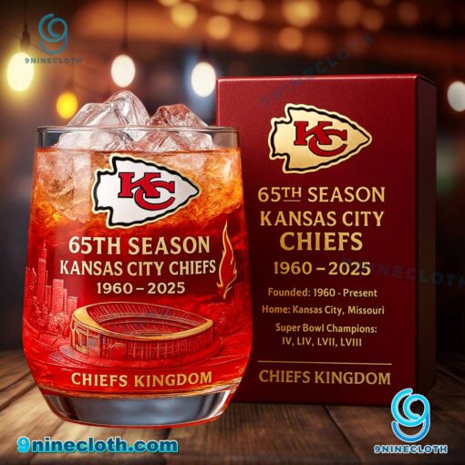 Kansas City Chiefs 65th Season 1960-2025 Whiskey Glass wA2d8mx