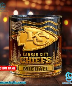Kansas City Chiefs American Flag Personalized Whiskey Glass Lrjat2Z
