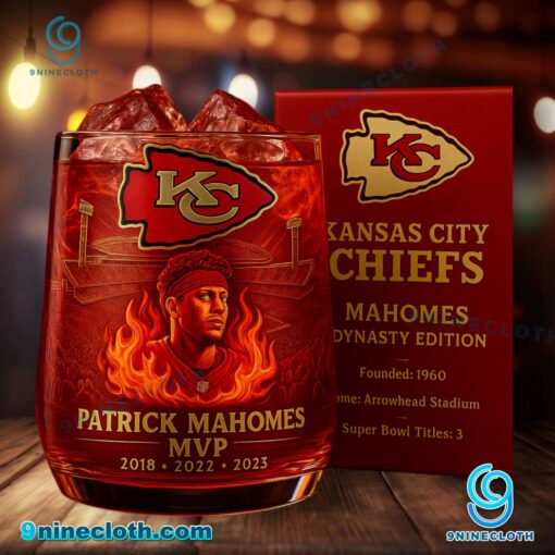 Kansas City Chiefs Patrick Mahomes Mvp 2018 2022 2023 Whiskey Glass ojQSuW7