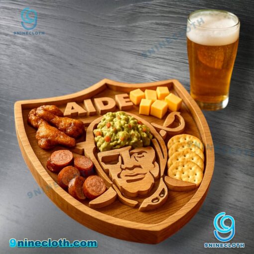 Las Vegas Raiders Wooden Charcuterie Board wTEzDVM