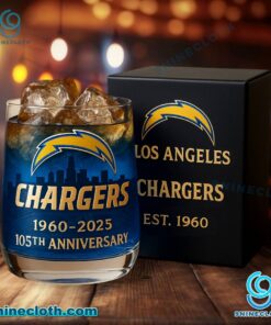 Los Angeles Chargers 1960-2025 105th Anniversary Whiskey Glass tBcXo8U
