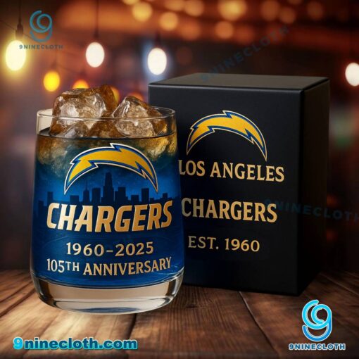 Los Angeles Chargers 1960-2025 105th Anniversary Whiskey Glass tBcXo8U
