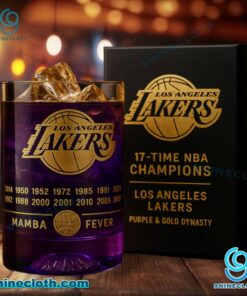 Los Angeles Lakers 17-time NBA Champions Whiskey Glass ytJZnVK