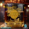 Los Angeles Lakers American Flag City Skyline Personalized Whiskey Glass y3WBvsg