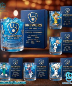 Milwaukee Brewers Famous Racing Sausages Whiskey Glass K29yBta