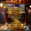 Minnesota Twins American Flag City Skyline Personalized Whiskey Glass DxFWjOy