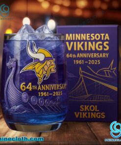 Minnesota Vikings 64th Anniversary 1961-2025 Whiskey Glass gXzxlQ3