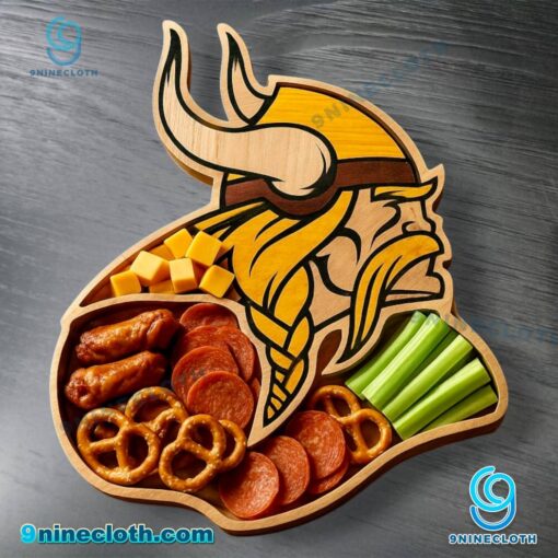 Minnesota Vikings Wooden Charcuterie Board bPTI1O4