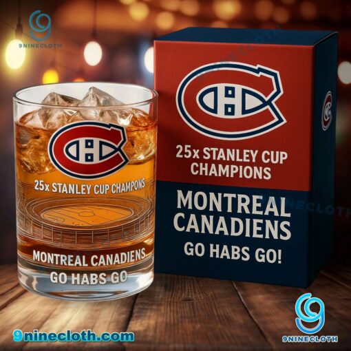 Montreal Canadiens 25x Stanley Cup Champions Whiskey Glass sOmW0yP