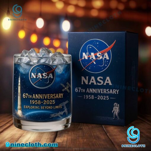 Nasa 67th Anniversary 1958-2025 Whiskey Glass UVWG9K3