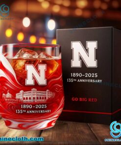 Nebraska Cornhuskers 135th Anniversary 1890-2025 Whiskey Glass 4FpRf8e