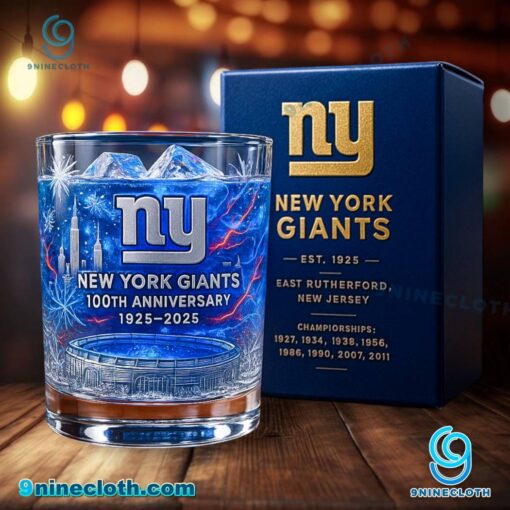 New York Giants 100th Anniversary 1925-2025 Whiskey Glass ApZ0C5Q