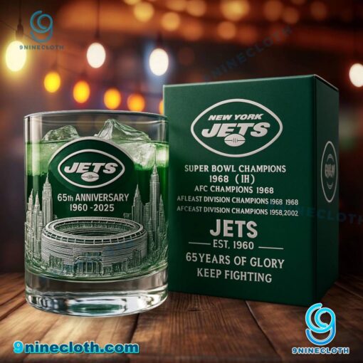 New York Jets 65th Anniversary Stadium Whiskey Glass 2jAPDa3