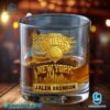 New York Knicks American Flag City Skyline Personalized Whiskey Glass-b 6i0eH1K