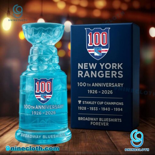 New York Rangers 100th Anniversary 1926-2026 Stanley Cup Glass HBV8lFt