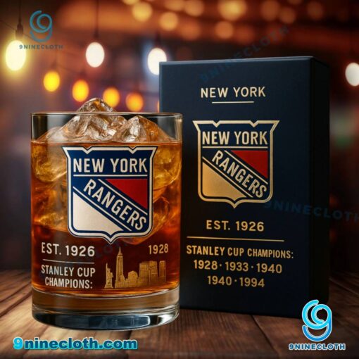 New York Rangers Stanley Cup Champions Whiskey Glass LQ8vXTW