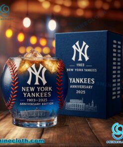 New York Yankees 1903-2025 Anniversary Whiskey Glass WezCp2o