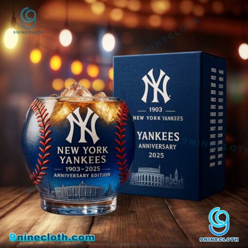 New York Yankees 1903-2025 Anniversary Whiskey Glass WezCp2o