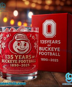 Ohio State Buckeyes 135 Years 1890-2025 Whiskey Glass TQpOAeg