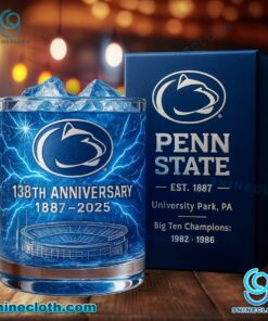Penn State Nittany Lions 138th Anniversary 1887-2025 Whiskey Glass EYrJCao