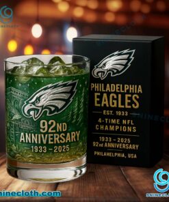 Philadelphia Eagles 92nd Anniversary 1933-2025 Whiskey Glass aQ32wVv
