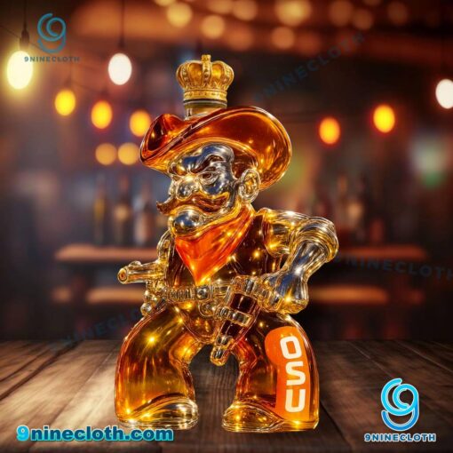 Pistol Pete Oklahoma State Cowboys Custom Whiskey Bottle 1vAHjMX