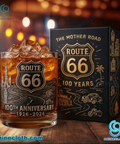 Route 66 100th Anniversary 1926-2026 Whiskey Glass M9AWu2n