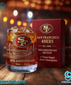 San Francisco 49ers 79th Anniversary 1946-2025 Whiskey Glass 2GKRWeb