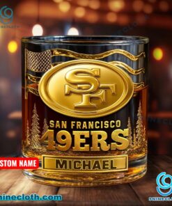 San Francisco 49ers American Flag Personalized Whiskey Glass fJYKbQ6