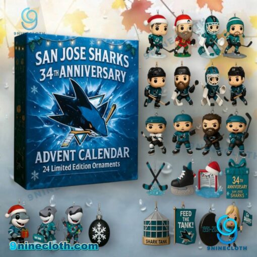 San Jose Sharks 34th Anniversary Advent Calendar 2025 q28AfPG