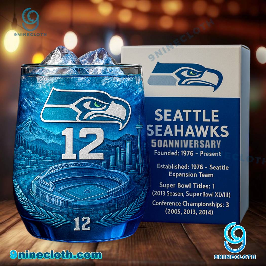 Seattle Seahawks Stadium 50th Anniversary Whiskey Glass jb43sQv