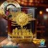 Texas Rangers American Flag City Skyline Personalized Whiskey Glass jIJnlEv