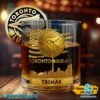 Toronto Blue Jays American Flag City Skyline Personalized Whiskey Glass echt0p2