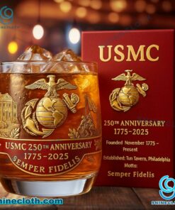 USMC 250th Anniversary 1775-2025 Whiskey Glass 1rZgYF7