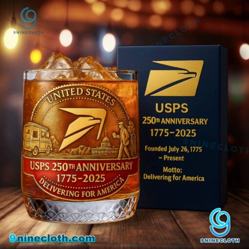USPS 250th Anniversary Delivering For America Whiskey Glass iD13bgR