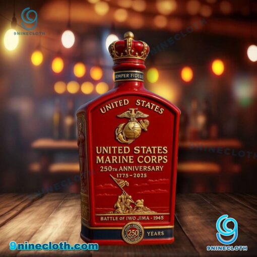 United States Marine Corps 250th Anniversary 1775-2025 Whiskey Bottle Je7ZUMt