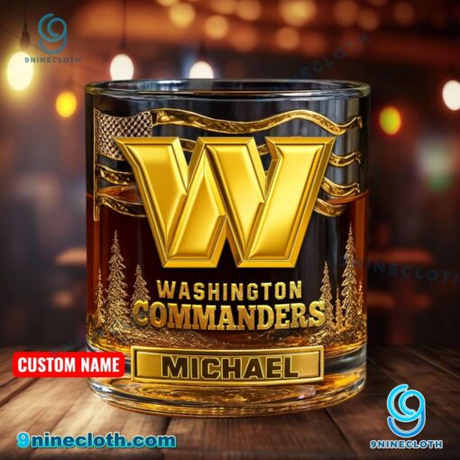 Washington Commanders American Flag Personalized Whiskey Glass V49u2Wt