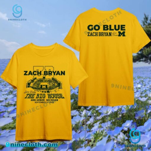 Zach Bryan X Michigan Wolverines Live From The Big House Go Blue T-shirt J8MrIdQ