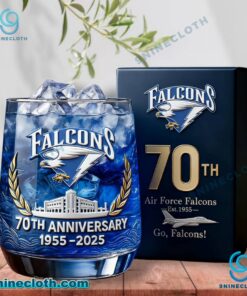 Air Force Academy Falcons 70th Anniversary 1955-2025 Whiskey Glass YTdtkny