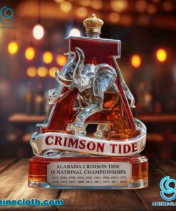 Alabama Crimson Tide 18 National Championships Whiskey Bottle DFsHnjy
