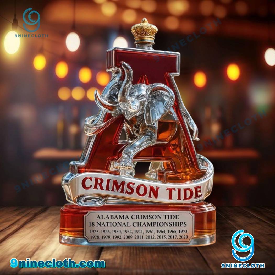 Alabama Crimson Tide 18 National Championships Whiskey Bottle DFsHnjy